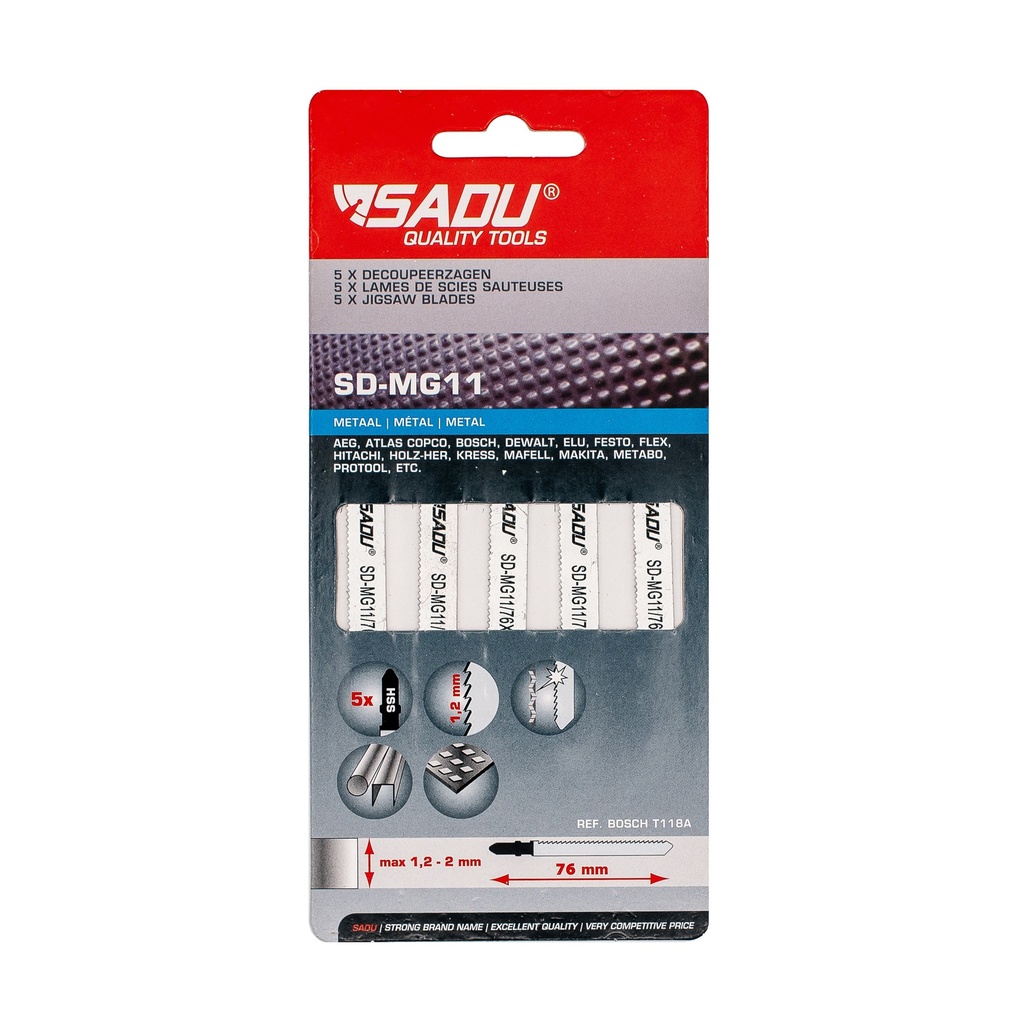 [100043B] Lame de scie sauteuse Sadu SD-MG11 - par 5
