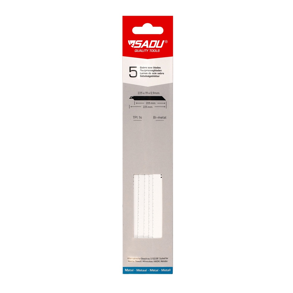 [100300S] Lame de scie sabre Sadu 3013/250-225x19x0,9x14 TPI - per 5