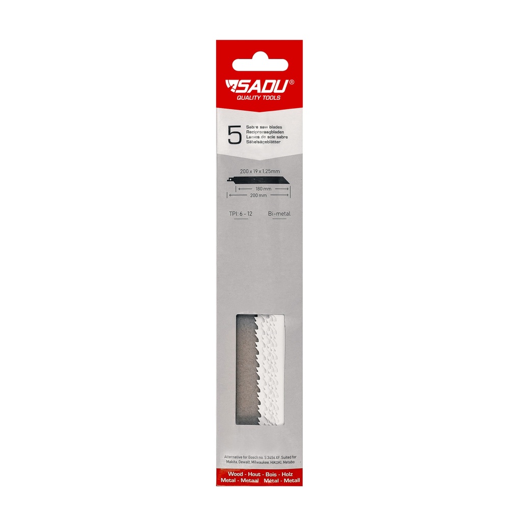 [100301S] Lame de scie sabre Sadu 200x19x1,25x6/12 TPI - pe5