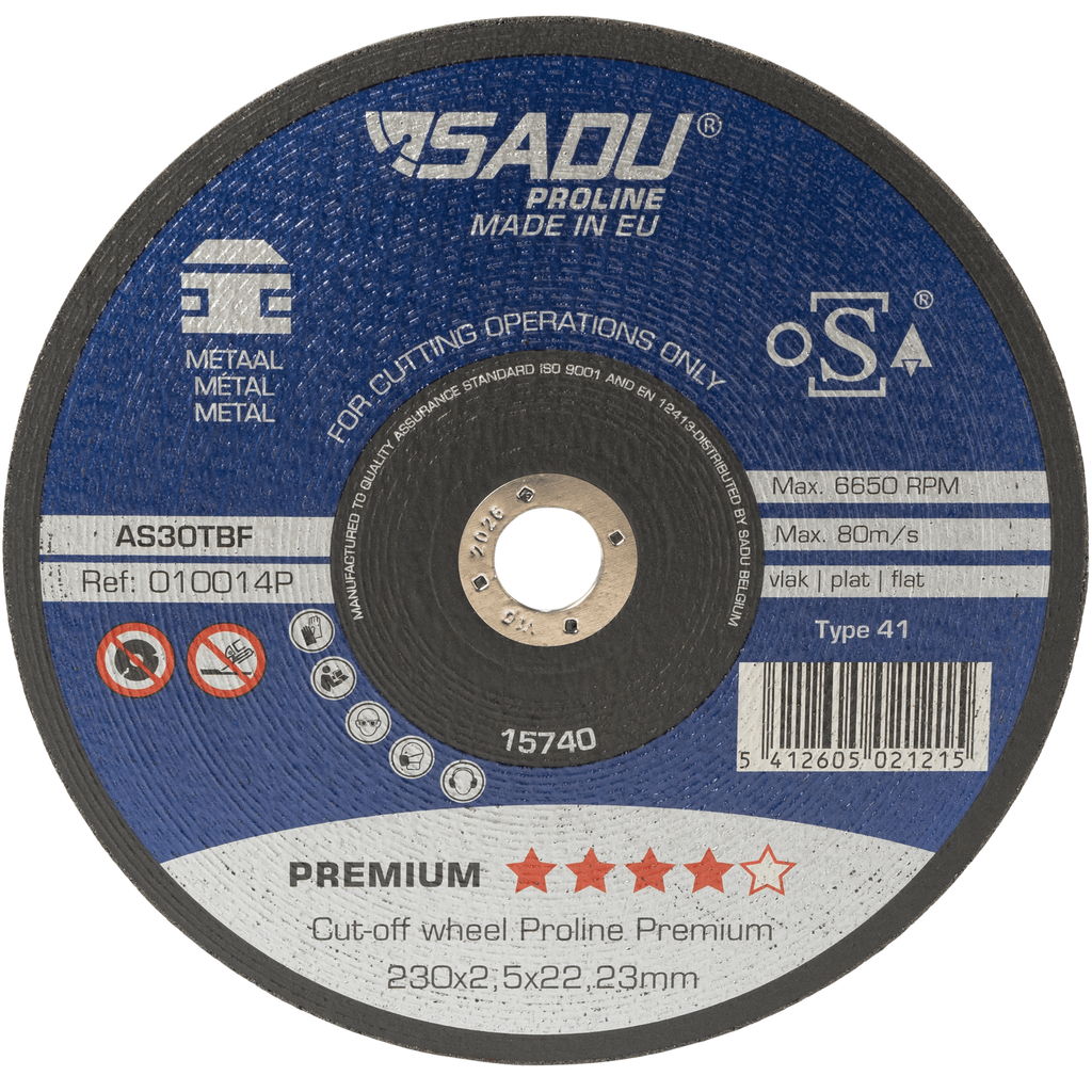 [010014P] Disque à tronç. Proline Premium 230x2,5x22,23 AS30T métal plat