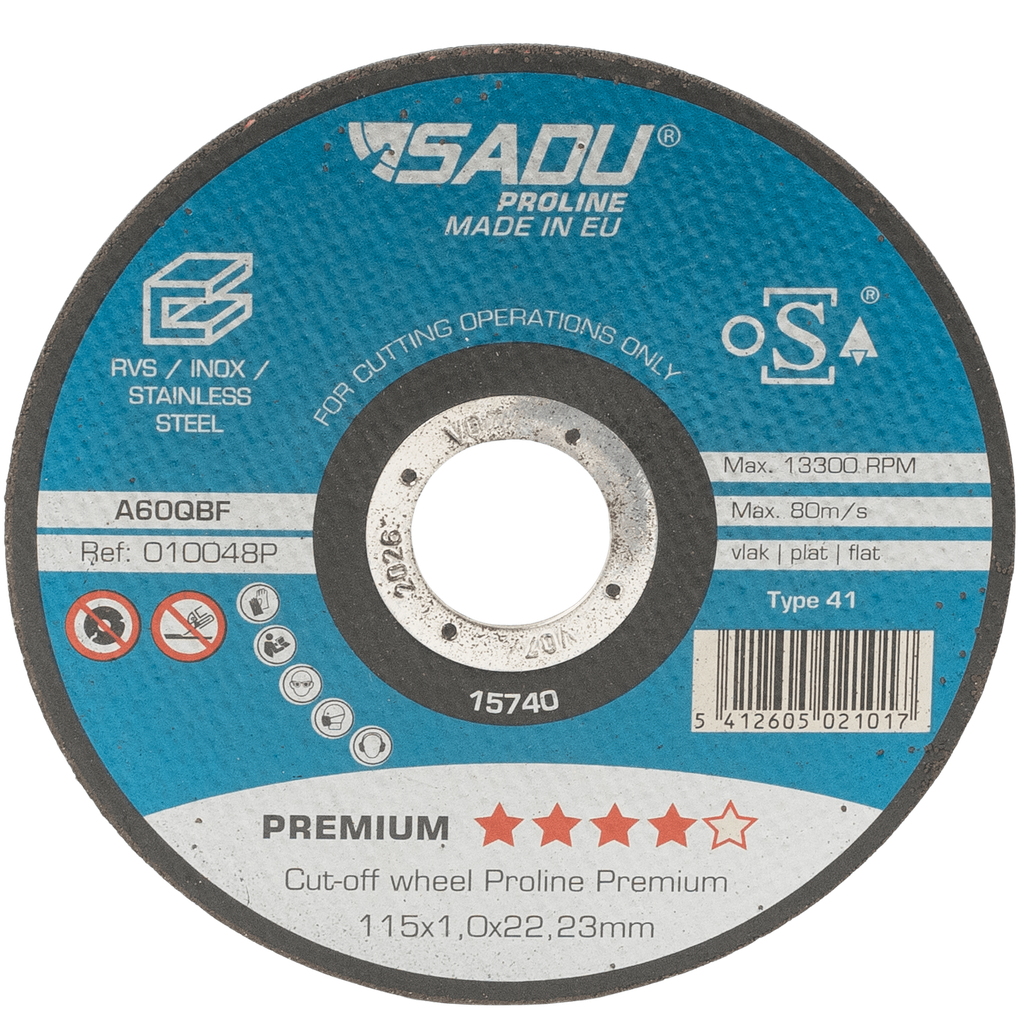 [010048P] Snijschijf Proline Premium 115x1.0x22,23 A60Q RVS vlak