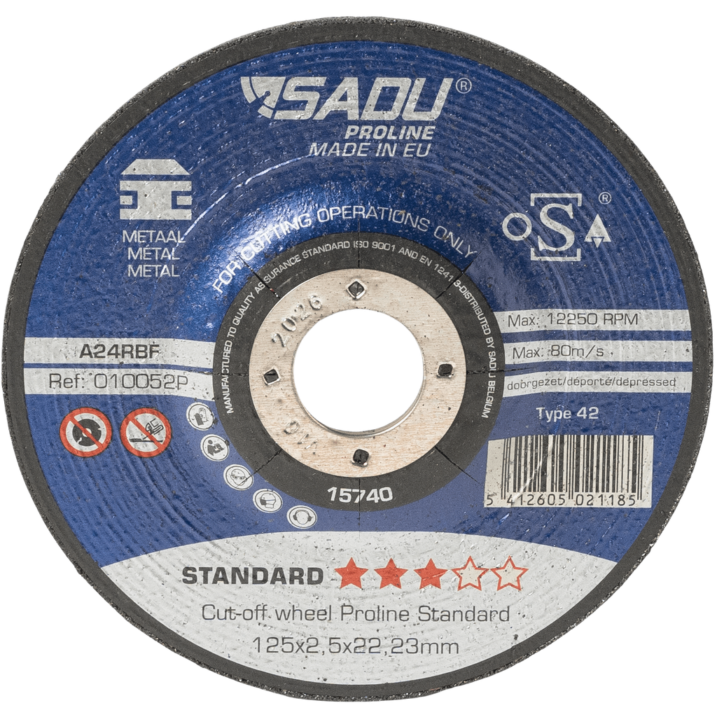 [010052P] Snijschijf Proline Standaard 125x2,5x22,23 A24R metaal doorgezet