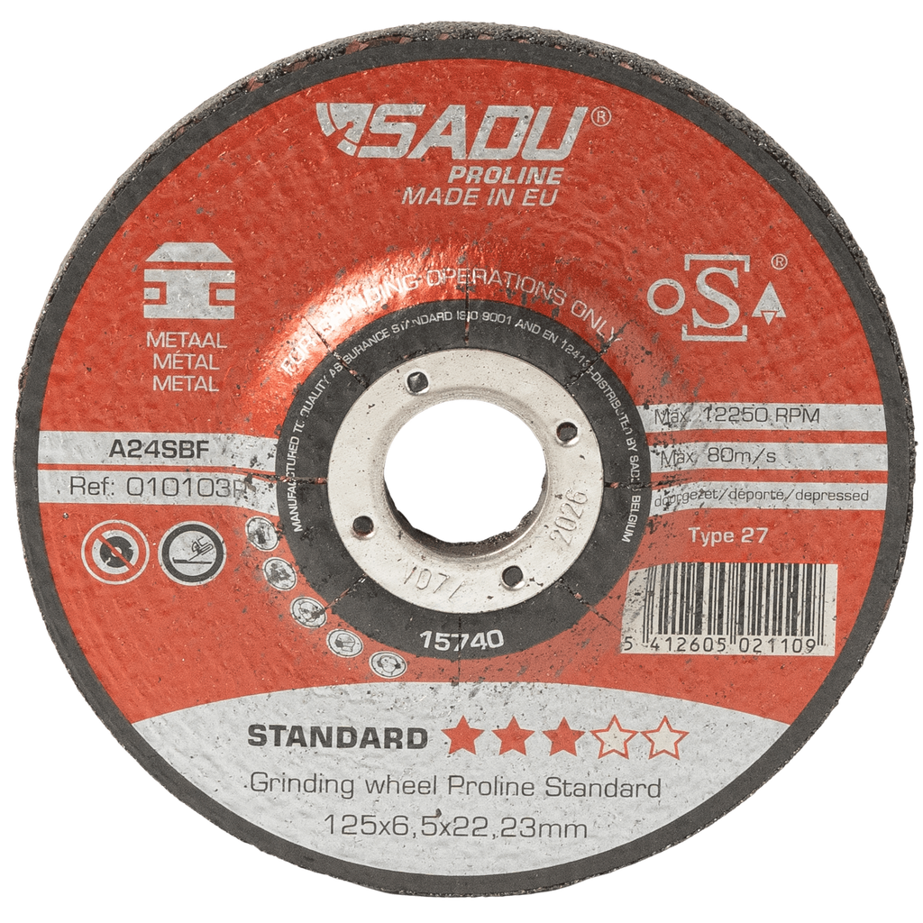 [010103P] Schruppscheibe Proline Standard 125x6,5x22,23 A24S Metall bombiert