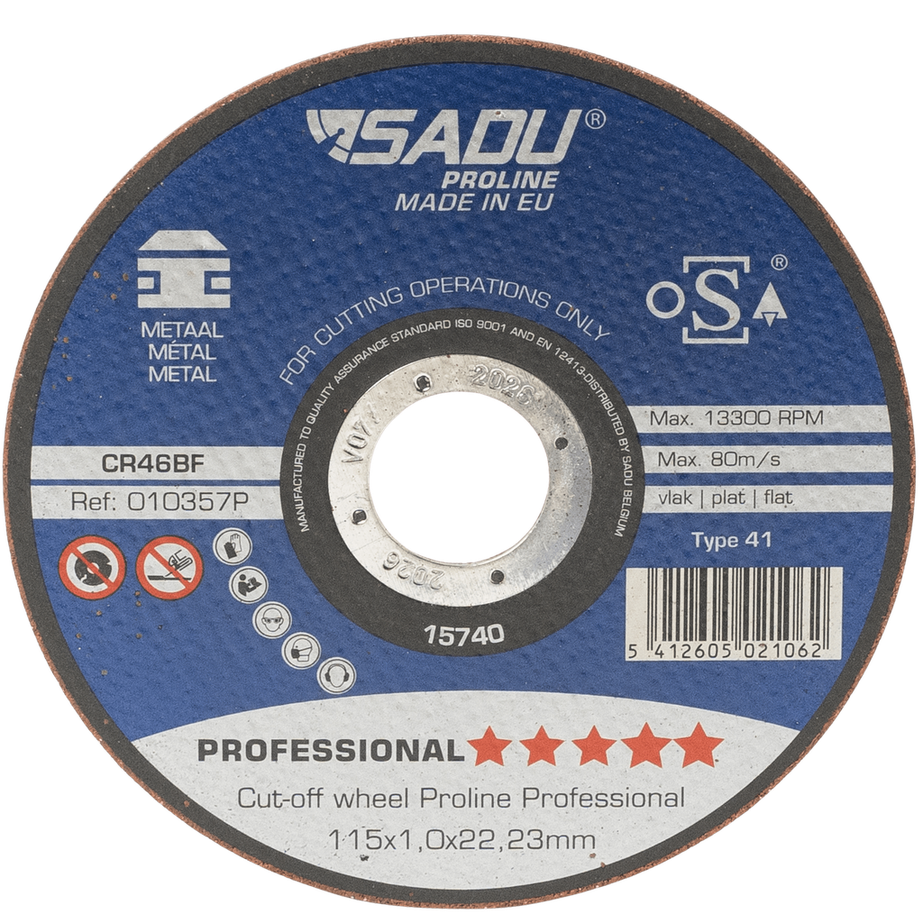 [010357P] Snijschijf Proline Professional 115x1.0x22,23 CR46 metaal vlak