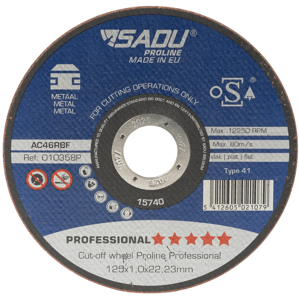[010358P] Snijschijf Proline Professional 125x1.0x22,23 AC46R/CR46 metaal vlak