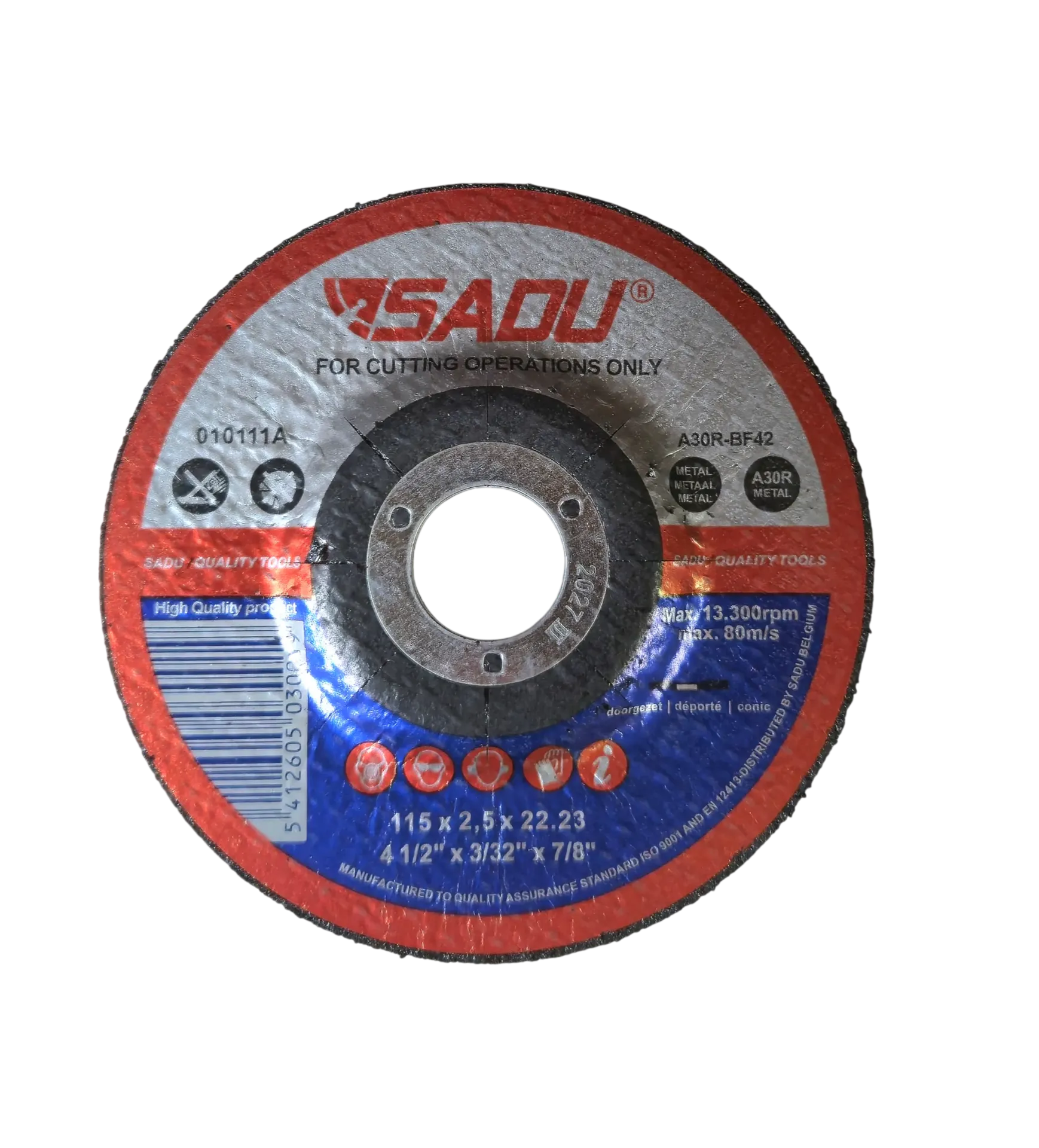 [010111A] Snijschijf Sadu 115x2.5x22,23 A30R metaal doorgezet