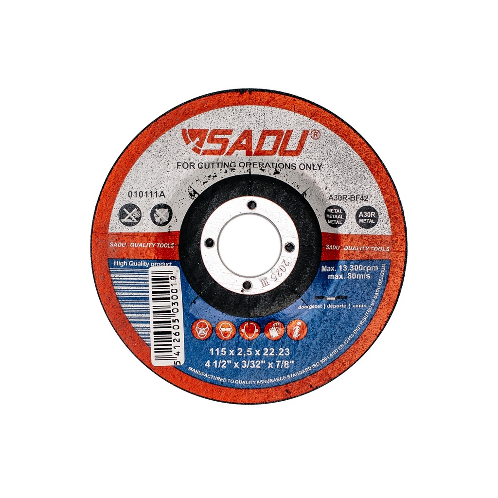 [010111A] Snijschijf Sadu 115x2.5x22,23 A30R metaal doorgezet