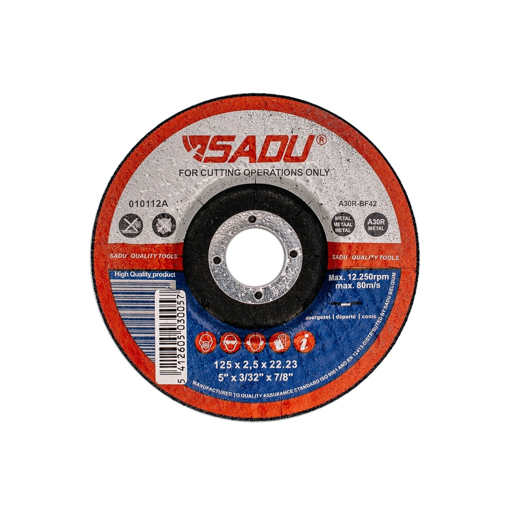 [010112A] Snijschijf Sadu 125x2,5x22,23 A30R metaal doorgezet