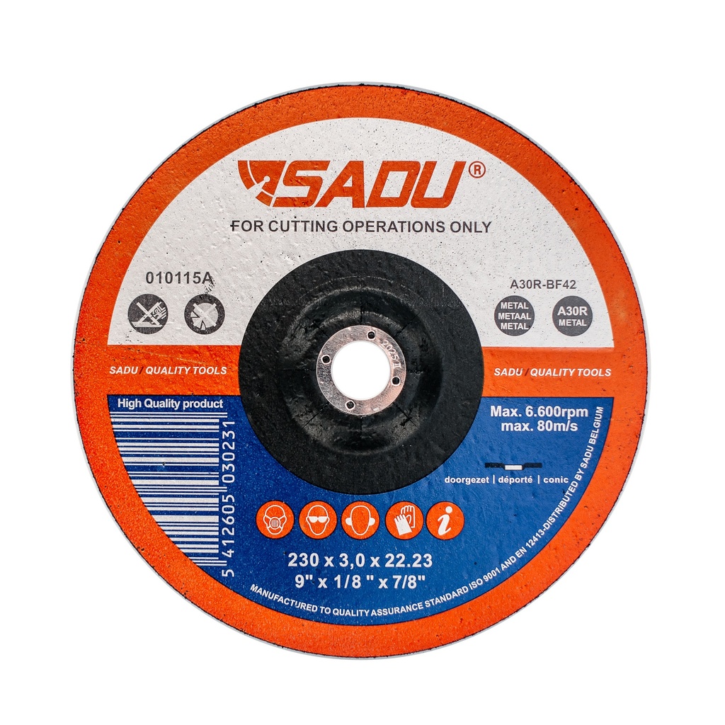 [010115A] Snijschijf Sadu 230x3,0x22,23 A30R metaal doorgezet