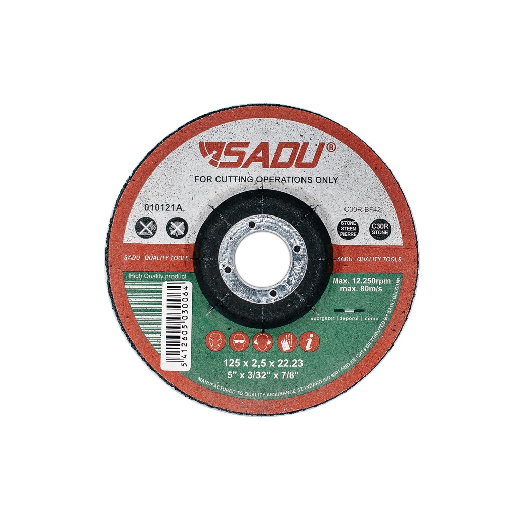 [010121A] Snijschijf Sadu 125x2.5x22,23 C30R steen doorgezet