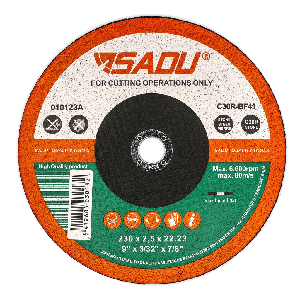 [010123A] Snijschijf Sadu 230x2.5x22,23 C30R steen vlak