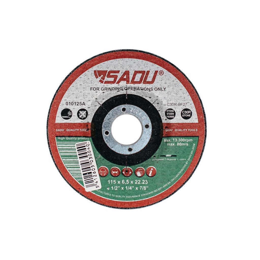 [010125A] Afbraamschijf Sadu 115x6,4x22,23 C30R steen doorgezet