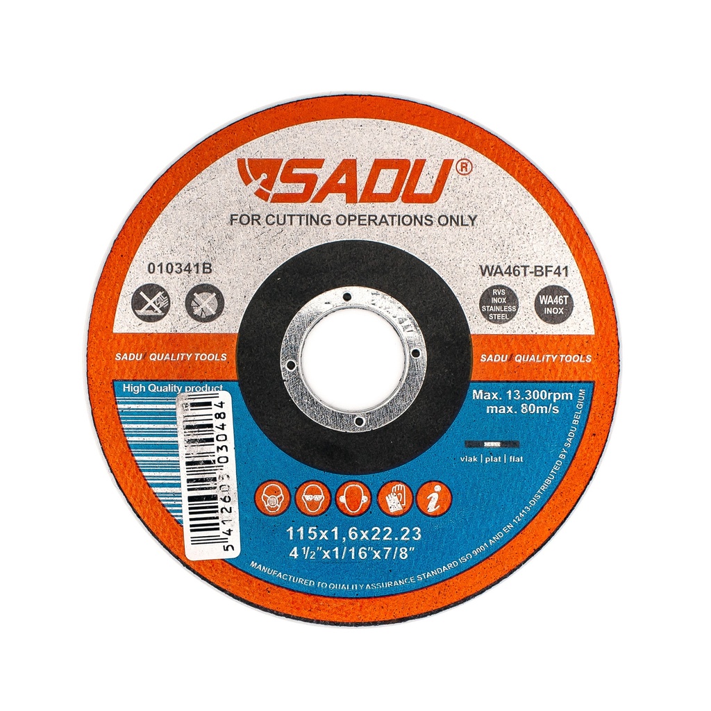 [010341B] Cut-off wheel Sadu 115x1,6x22,23 A46T stainl.steel flat