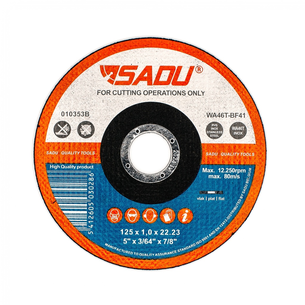 [010353B] Disque à tronç. Sadu 125x1,0x22,23 AZ46 inox plat