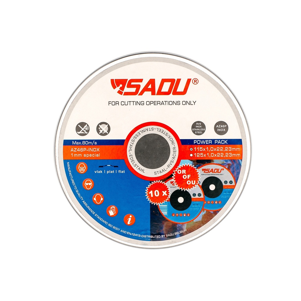 [010503B] Disque à tronç. Sadu 115x1,0x22,23 AZ46T inox plat - box par 10