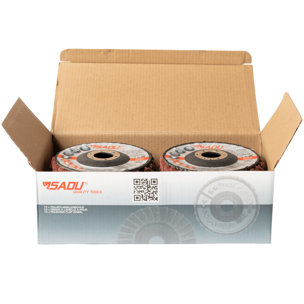 [050239S] Polishing flap wheel Sadu 115X22,23mm middle (red-brown) / conic