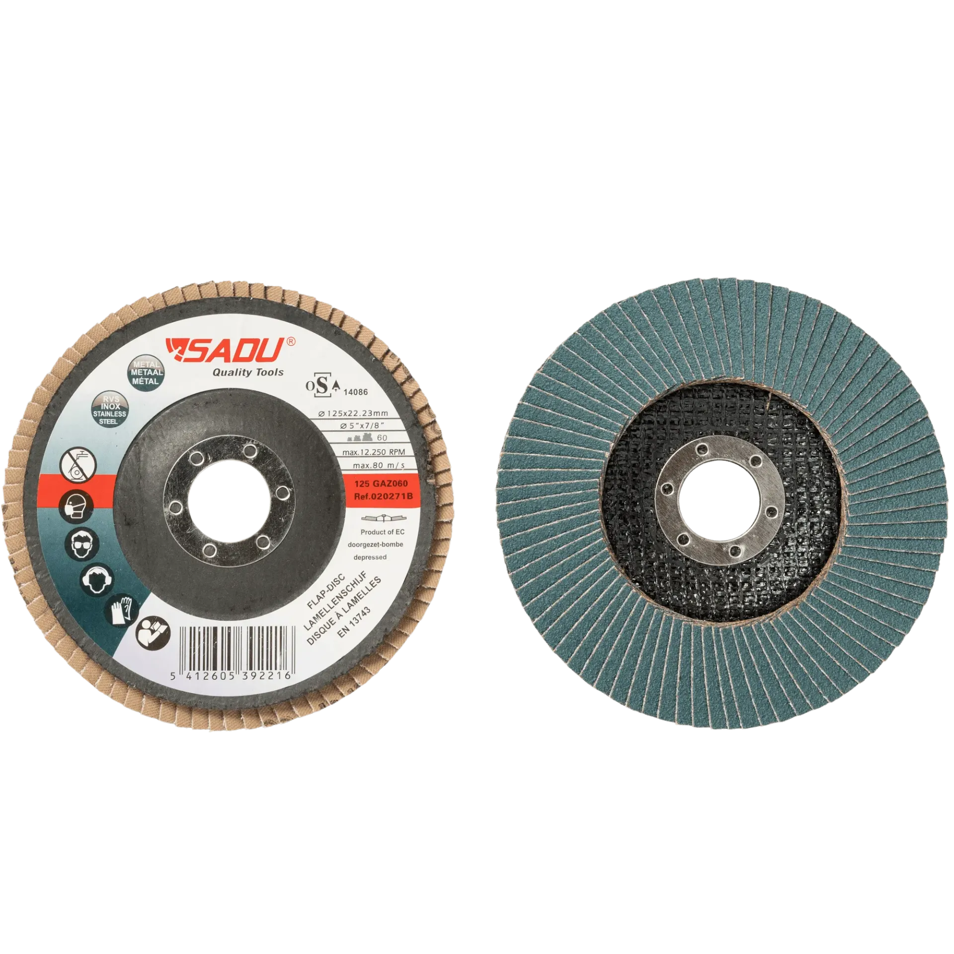 [020272B] Flap disc Sadu/conic 125 GAZ080 Standard