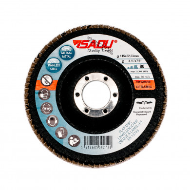 [020335B] Flap disc Sadu/curved 115x22,23 fiber K080 ceramic