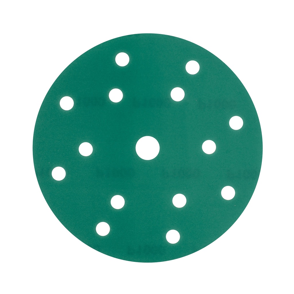 [116124B] Velcroschijf 1953FI Groen Film 150mm K1000 15 gaten