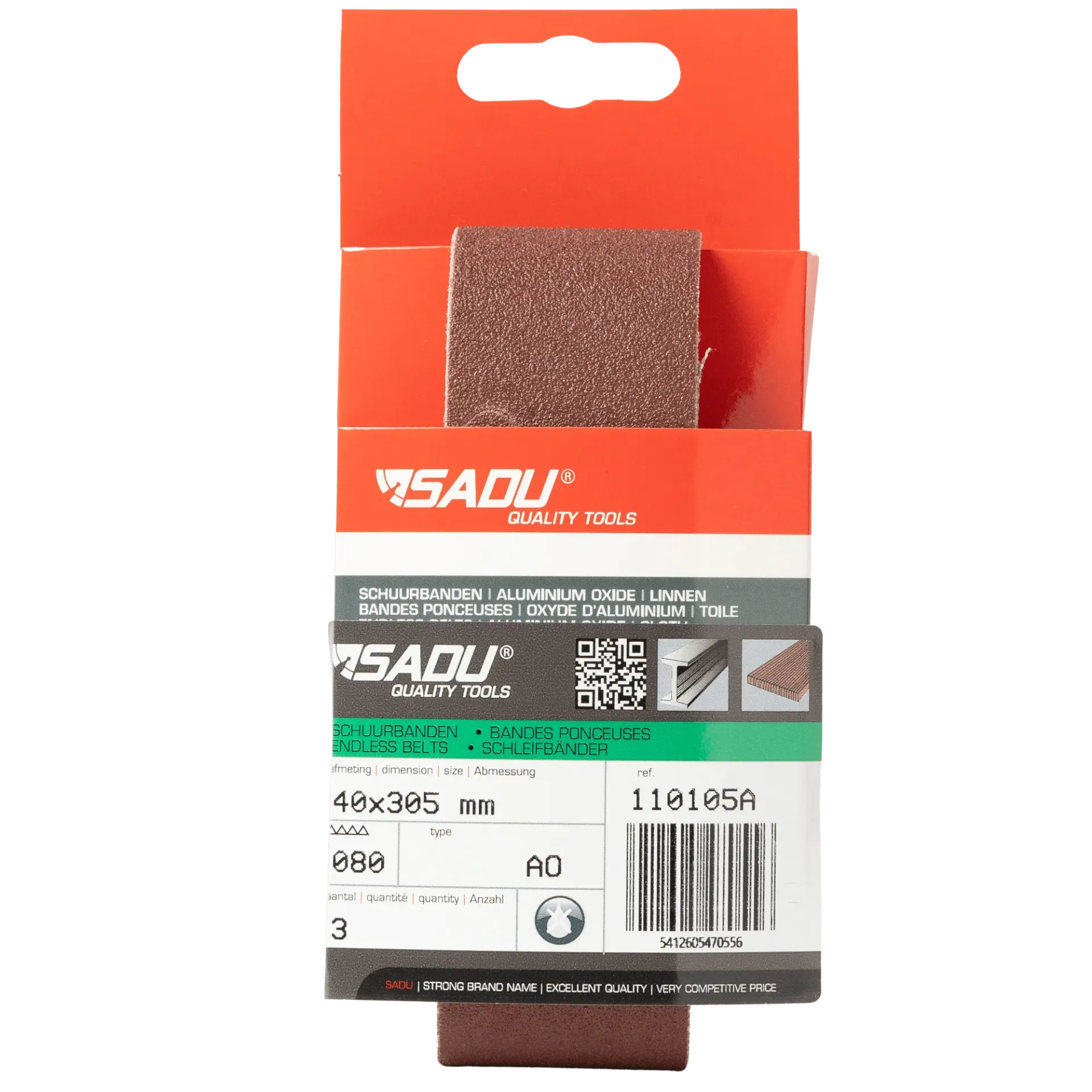 [110104A] Bande ponceuse toile OA 40x305mm G040 ( SB par 3 )