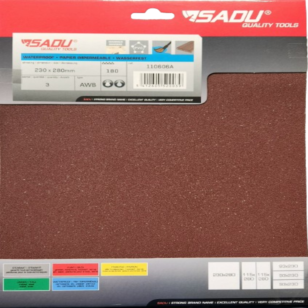 [110606A] Bogen AWB 230x280mm K180 - wasserfest AO (SB Pro 3)