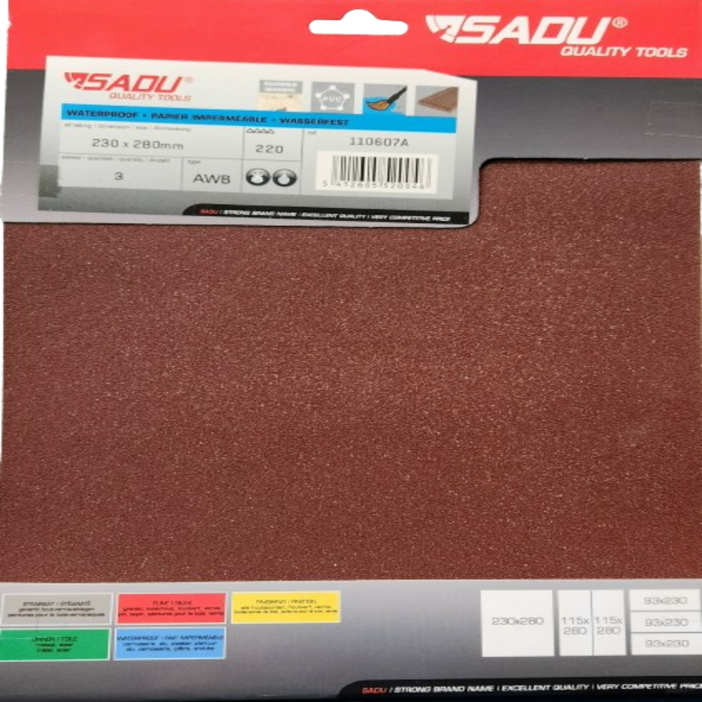 [110607A] Feuilles AWB 230x280mm G220 - imperméable AO (SB par 3)