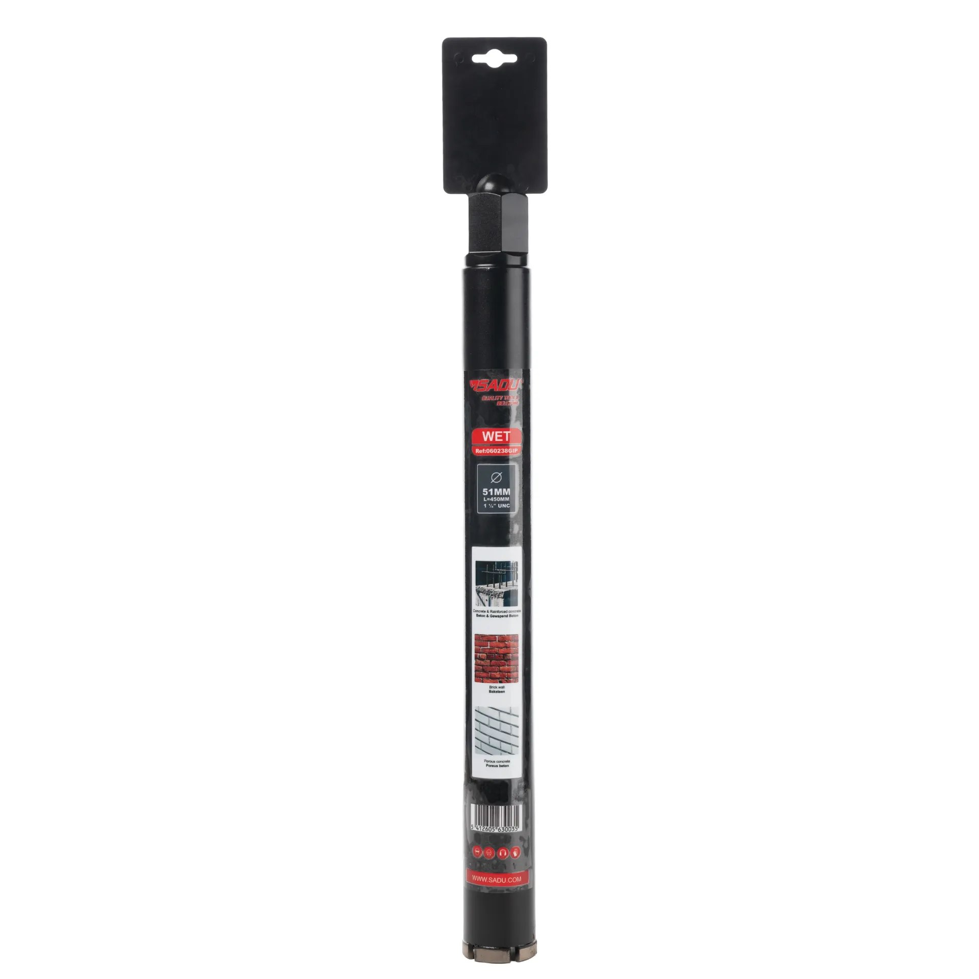 [065163GIP] Diamantbohrer Prof.SDGIP naß 1 1/4" UNC 22mm l=450mm
