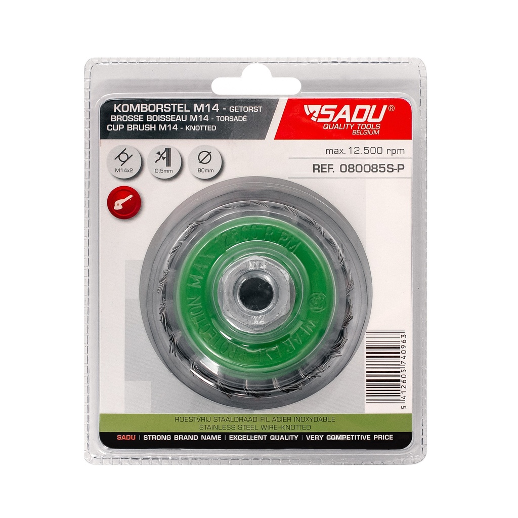 [080085SP] Topfbürste Sadu 80mm M14 gezopft Dr 0,5 RFS