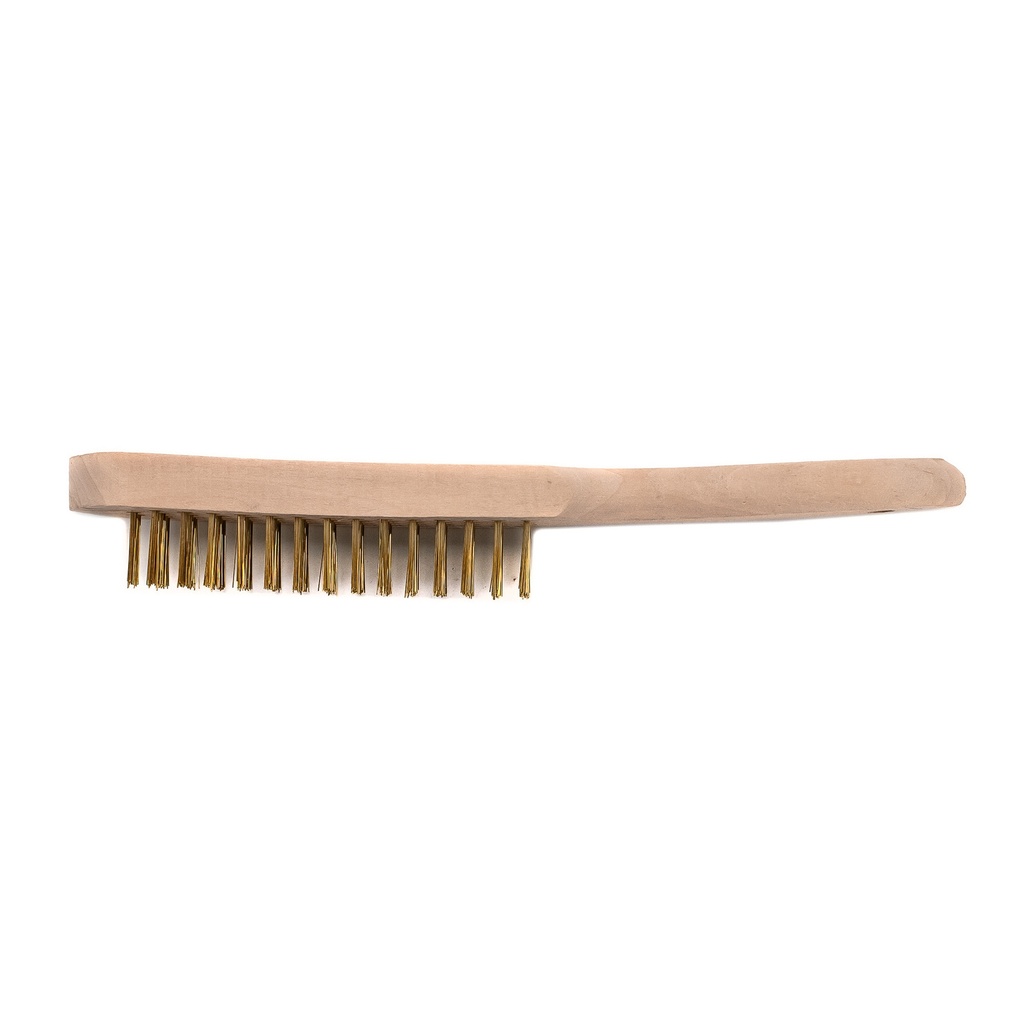 [080169S] Handborstel 4rijen messing / Sadu