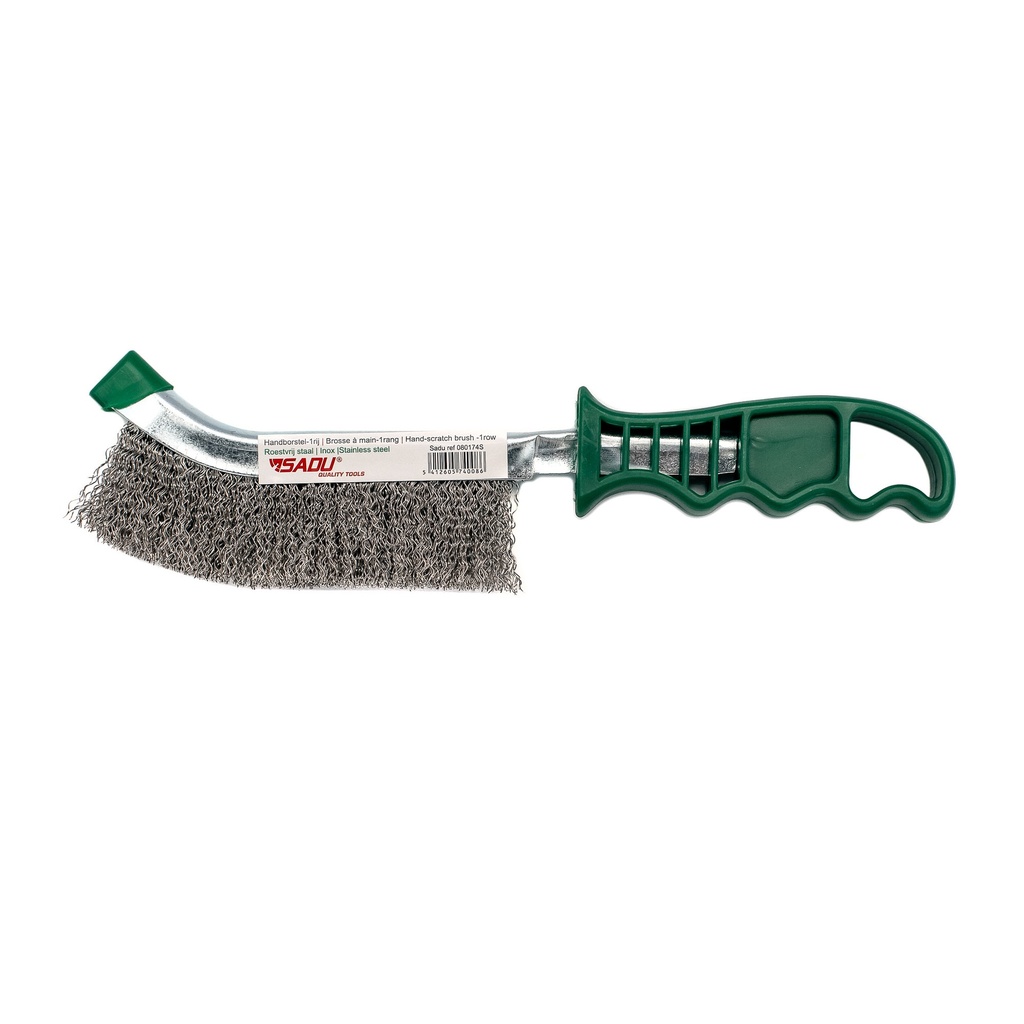 [080174S] Hand-scratch brush Sadu Universal 1row stainless steel wire