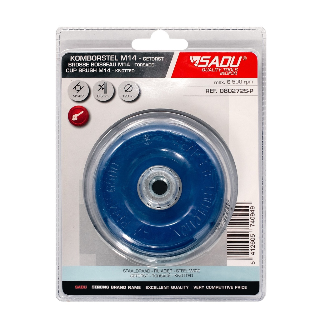 [080272SP] Komborstel Sadu 120mm M14 getorst dr 0,5