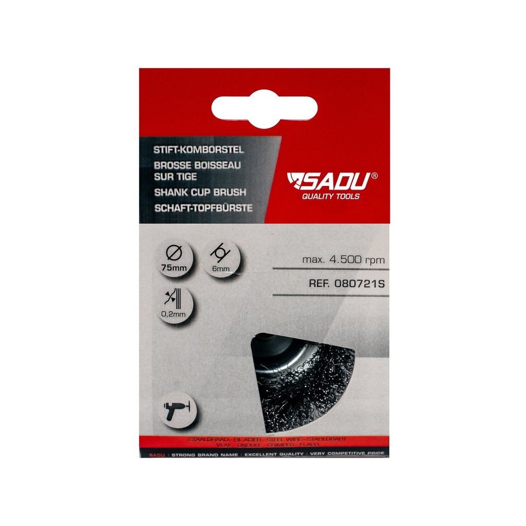 [080721S] Stift-Komborstel/kaart 75mm staaldr fijn / Sadu
