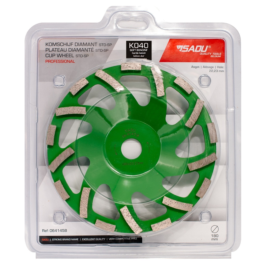 [064145B] Komschijf diamant Professional hard beton 180x22,23mm K040 Green