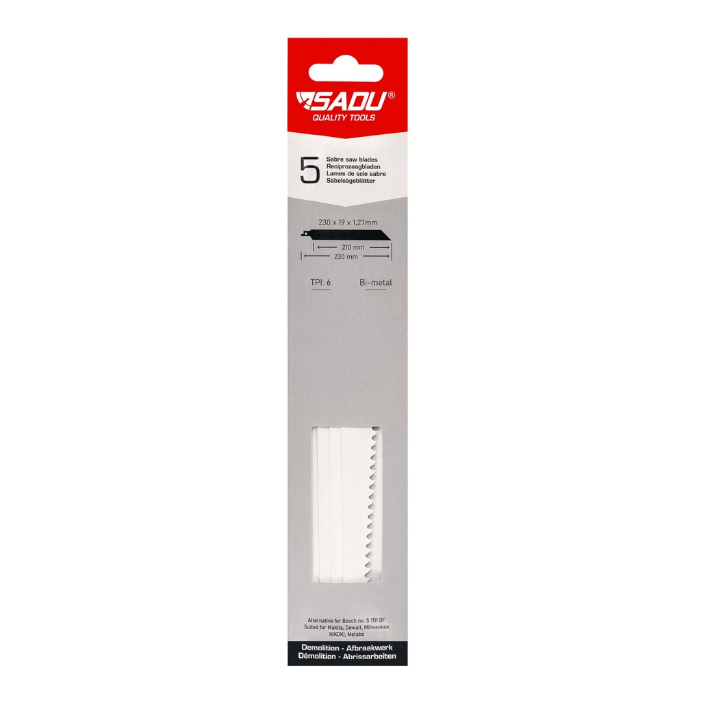 [100277B] Recipro Sadu S1111DF 3021/210-230mm 6TPI - demolition- per 5